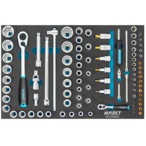 Hazet Steckschlüssel-Satz 163-258/92, 1/4 Zoll und 1/2 Zoll (92-teilig)