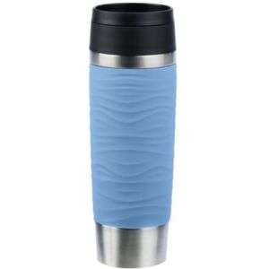 Emsa TRAVEL MUG Waves Grande Thermobecher (hellblau/edelstahl, 0,5 Liter)