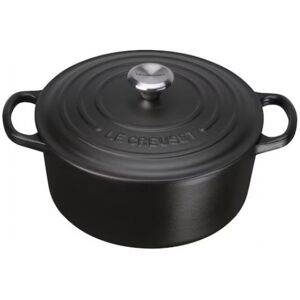 Le Creuset - Signature - Runder Bräter aus Gusseisen, Schwarz, 28cm/6.7L