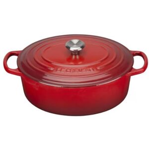 Le Creuset Signature - Ovaler Bräter aus Gusseisen, Kirschrot, 27cm/4.1L