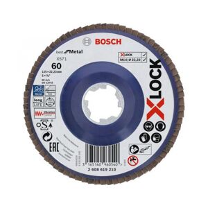 Bosch X-LOCK Fächerscheibe BfM,125mm,K60 2608619210 ger. / Durchmesser 125mm, K 60, gerade Ausführung - Thema: Schleifscheibe