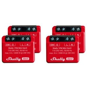 Divers Shelly Plus 1 PM Mini Gen3 Sparpack (rot, 4er Pack)