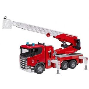 BRUDER - Scania Super 560R Feuerwehr mit Drehleiter, Wasserpumpe, Light & Sound