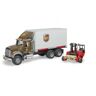 BRUDER - Mack Granite UPS Logistik-LKW - 02828 mit Mitnahmestapler