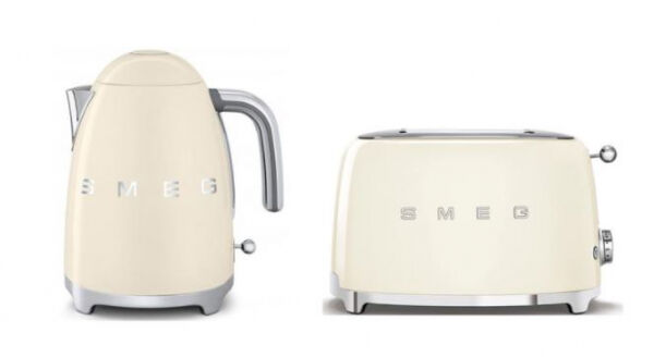 SMEG Retro Wasserkocher + Toaster Set - Beige