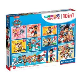 Clementoni Supercolor 10 in 1 - Paw Patrol (10 Puzzle (18-60 Teile))