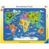 Ravensburger 06641 Rahmepuzzle Weltkarte mit Tieren 30 Teile