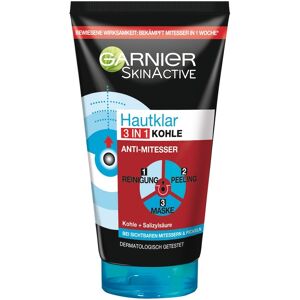 Garnier Skin Active Hautklar 3-in-1 Anti-Mitesser Reinigung, Peeling und Maske Reinigungsgel 150 ml Damen