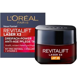 L’Oréal Paris Revitalift Laser X3 Dreifach-Power Anti-Age Tagespflege LSF25 mit Pro-Retinol + Hyaluronsäure + Vitamin C Anti-Aging-Gesichtspflege 50 ml