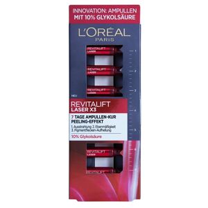 L’Oréal Paris Revitalift Laser Anti-Aging Gesichtspflege Glykolsäure Ampullen 7-Tage-Kur, 7 x 1ml Gesichtspeeling 9.1 ml Damen