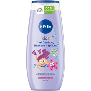 Nivea Kids 3in1 Duschgel, Shampoo & Spülung Beerenduft Baby Duschgel & Seife 250 ml