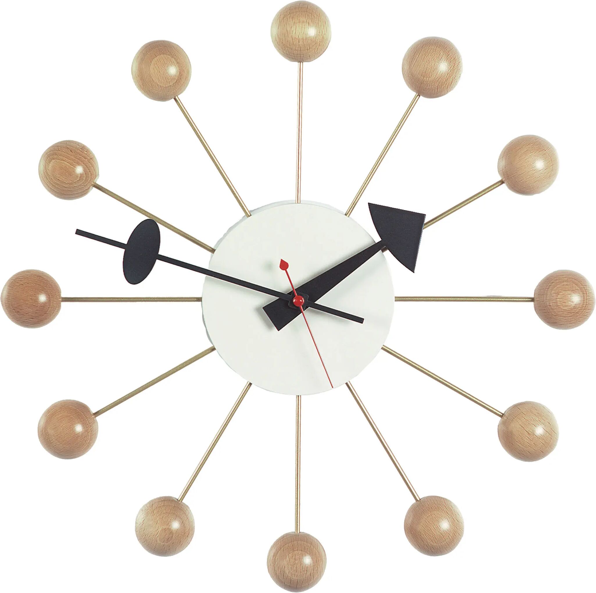 Vitra Ball Clock Wanduhr Buche  beige