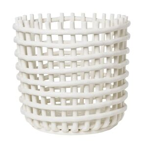 ferm living Ceramic XL Basket Korb  blanc