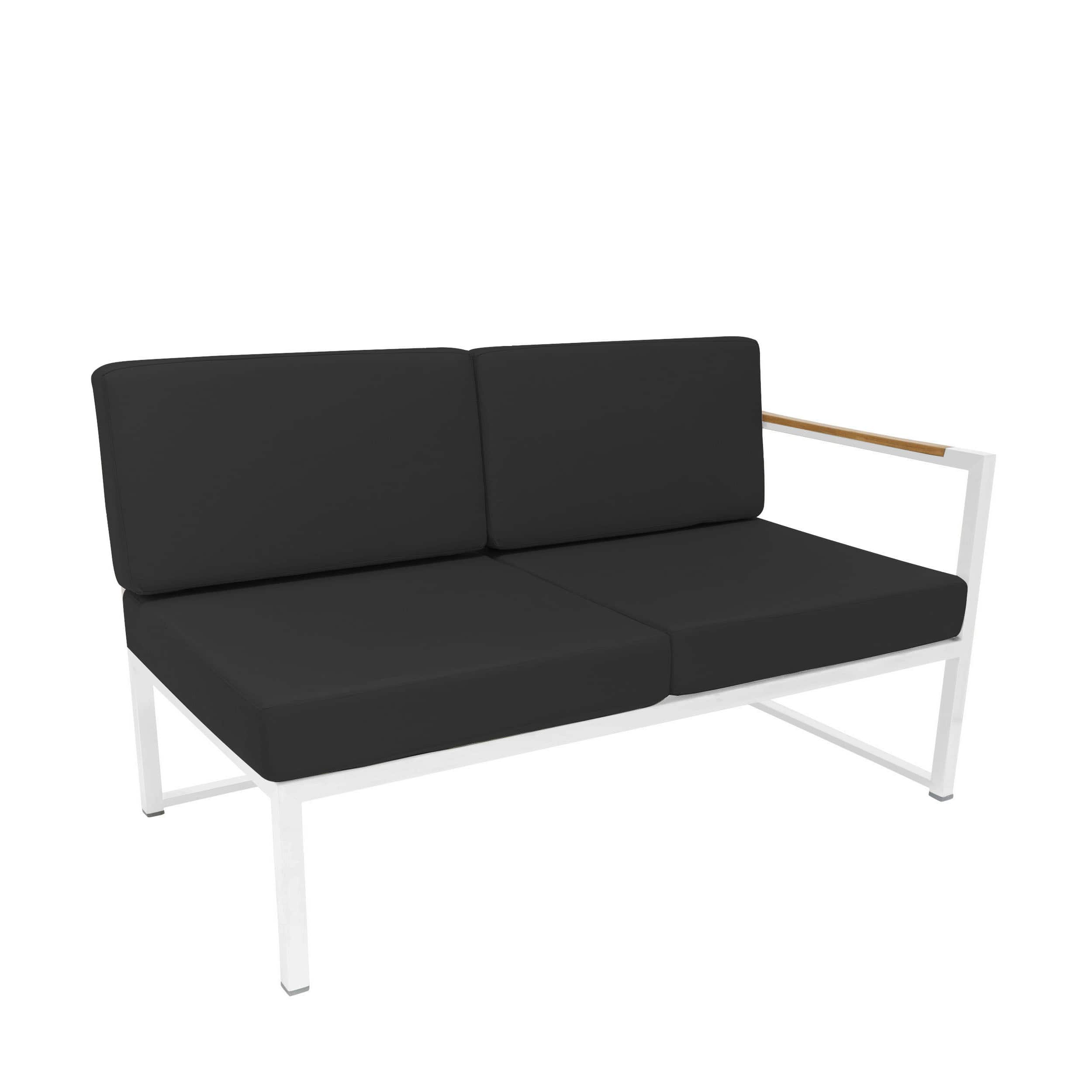Jan Kurtz Lux Lounge Sofa 2-Sitzer Armlehne rechts  schwarz