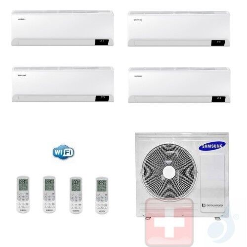 Samsung Quadri Split 7+9+9+12 AJ080TXJ4KG/EU Cebu Wi-Fi Klimageräte R-32 WiFi A++ A+ Stimmenkontrolle 2.0+2.5+2.5+3.5 kW