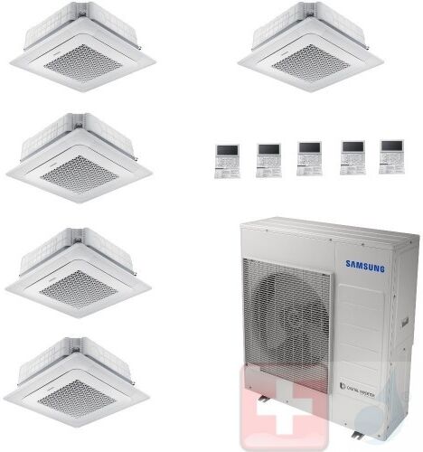 Samsung Penta Split 7+7+7+7+18 AJ100TXJ5KG/EU Kassettengerät 4 Luftauslässe Mini WindFree Klimageräte 2.0+2.0+2.0+2.0+5.2 kW