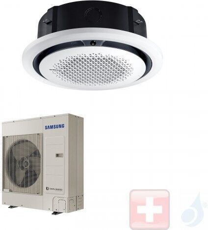 Samsung Gewerbeklimaanlagen 30600 Btu Kassettengerät Einzelphase 9.0 kW R-410A 220v A++ A+ Mono Split Runde Platte Weiß