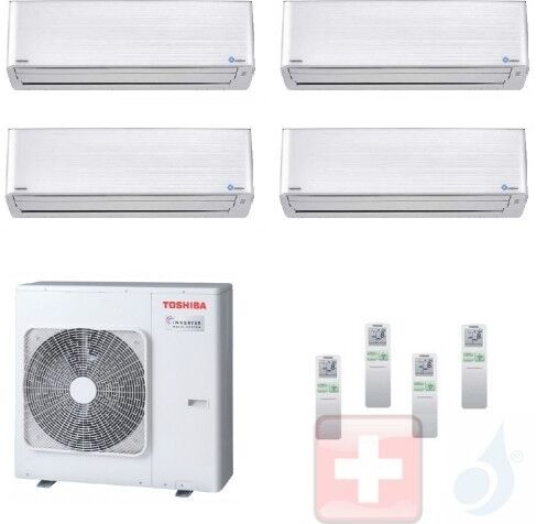 Toshiba Quadri Split 9+9+9+9 RAS-4M27U2AVG-E Klimageräte Super Daiseikai 9 R-32 2.5+2.5+2.5+2.5 kW Wand A+ A+ WiFi Optional