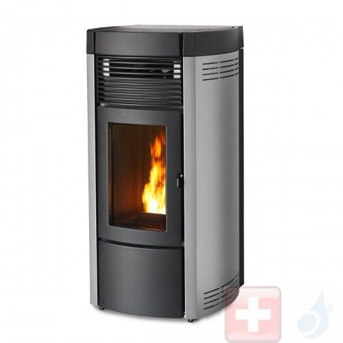 MCZ Hydro Pelletöfen Musa Hydromatic 16 M1 16.1 kW metal Silber 7119021 Maestro-Fernbedienung mit Raumthermostat A++