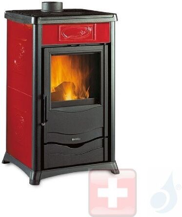 La Nordica Holzöfen Rossella Plus 8.0 kW Gusseisen Bordeaux serie Rossella 7112260 A+ Extraflame