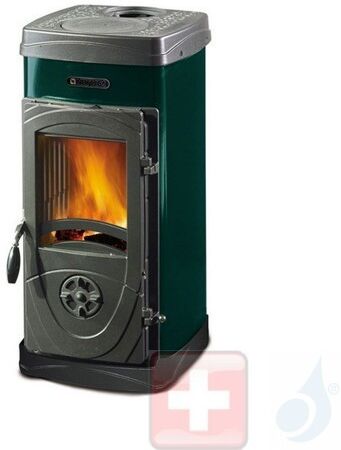 La Nordica Holzöfen Super Max 6.0 kW Stahl Grün serie Bruciatutto 7111082 A Extraflame