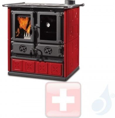 La Nordica Küchenofen Rosetta Bll-Maiolica 7.2 kW Keramic Bordeaux serie Scheitholzherd 7013140 A+ Extraflame