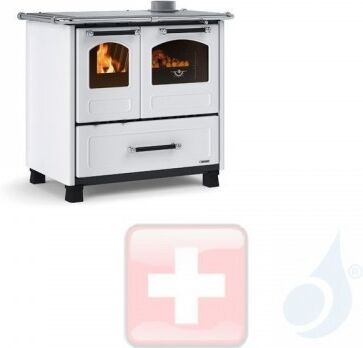 La Nordica Küchenofen Family 4.5 7.5 kW Stahl Weiß serie Scheitholzherd 7014003 A+ Extraflame