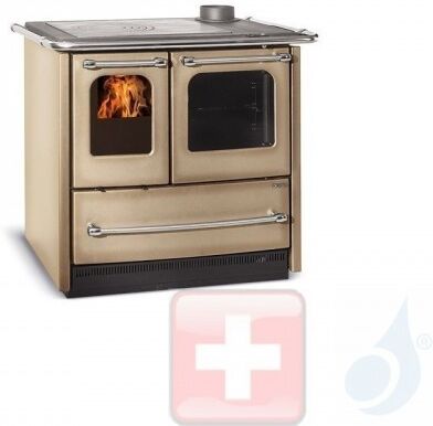 La Nordica Küchenofen Sovrana Easy Evo 9.0 kW Stahl Cappuccino serie Scheitholzherd 7014513 A Extraflame