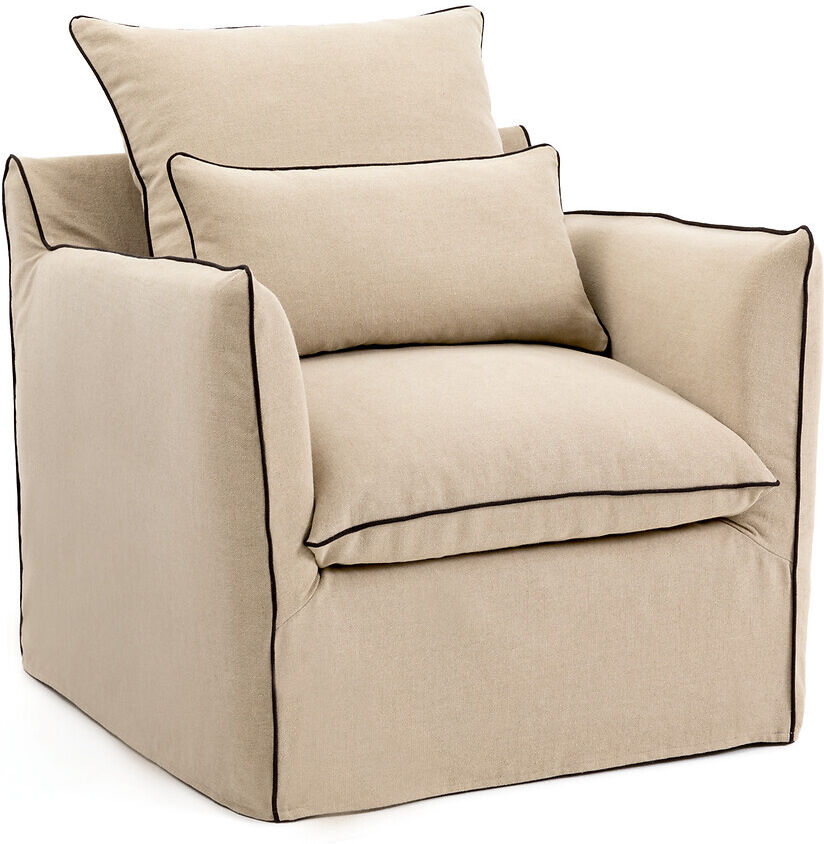 LA REDOUTE INTERIEURS Sessel Odna mit Bultex-Polsterung, Leinen BEIGE;WEISS