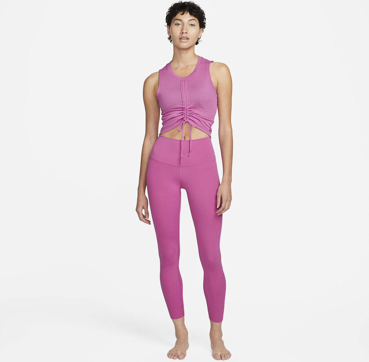 NIKE Yoga-Top aus Rippmaterial ROSA