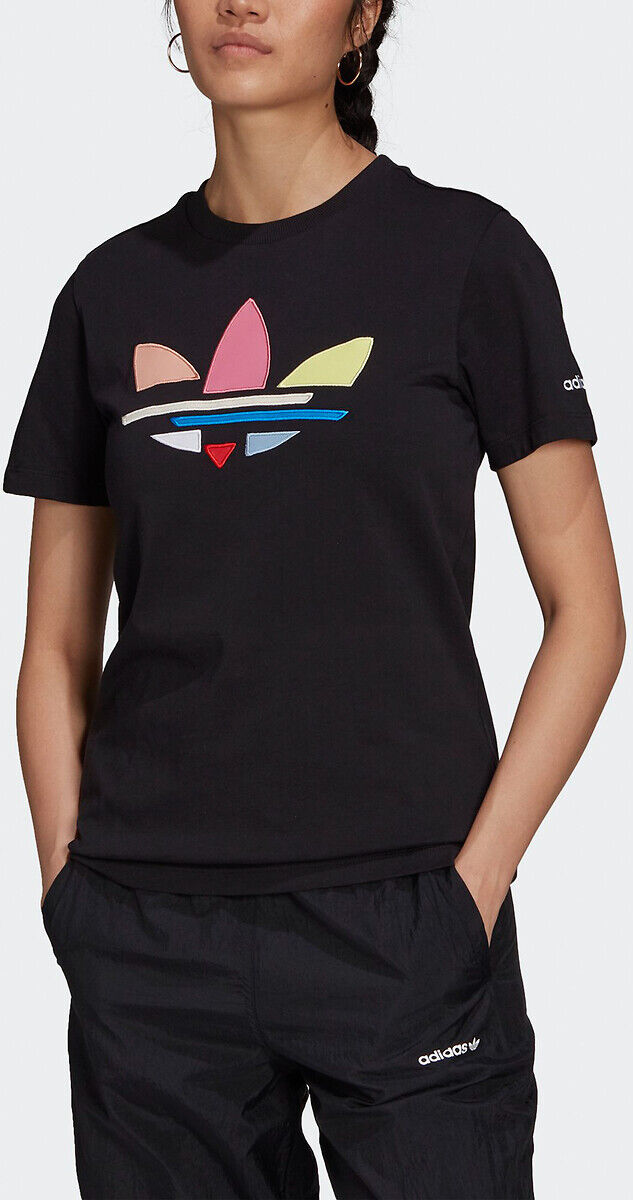 Adidas T-Shirt mt rundem Ausschnitt Adicolor SCHWARZ