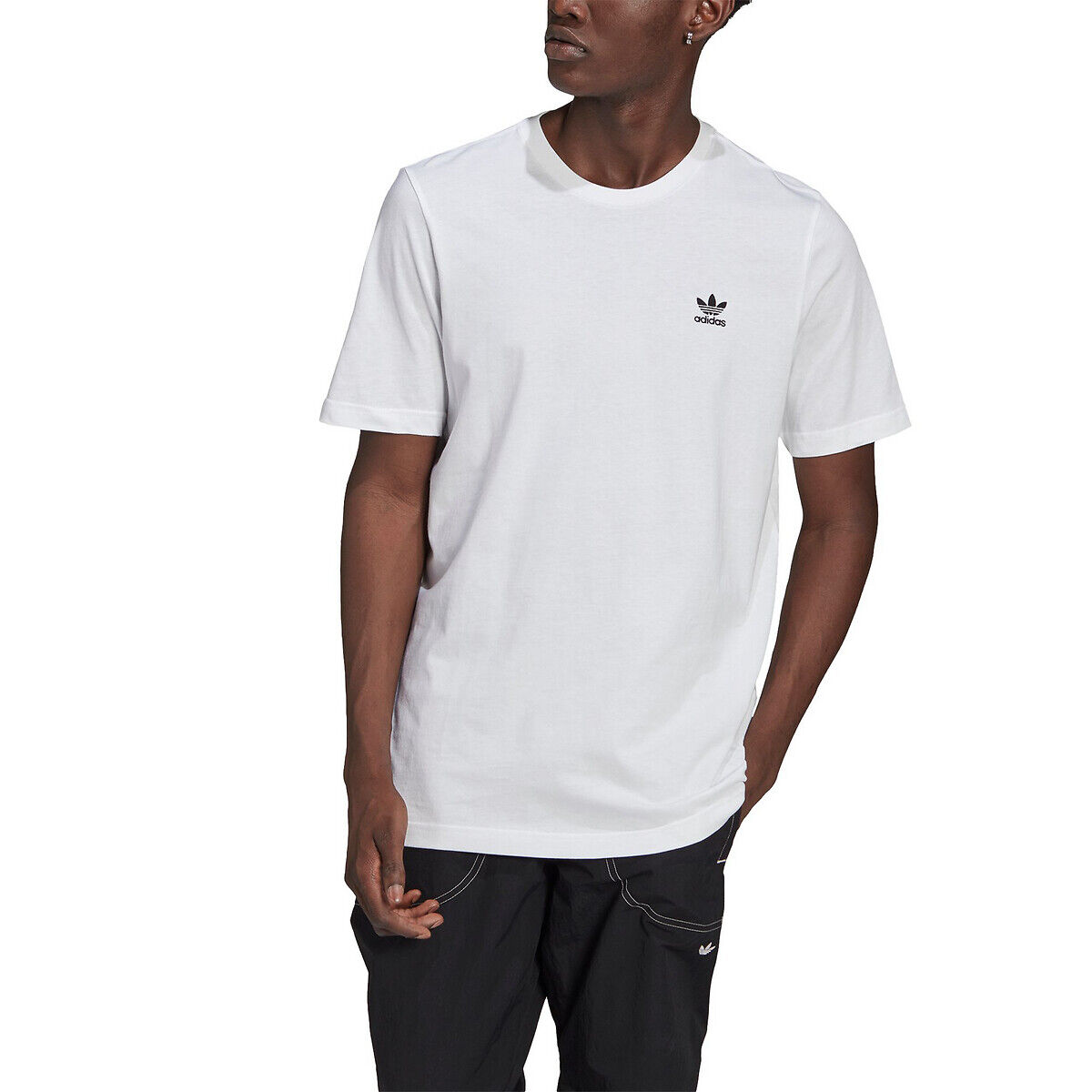 Adidas T-Shirt mit kleinem Trefoil-Logo WEISS