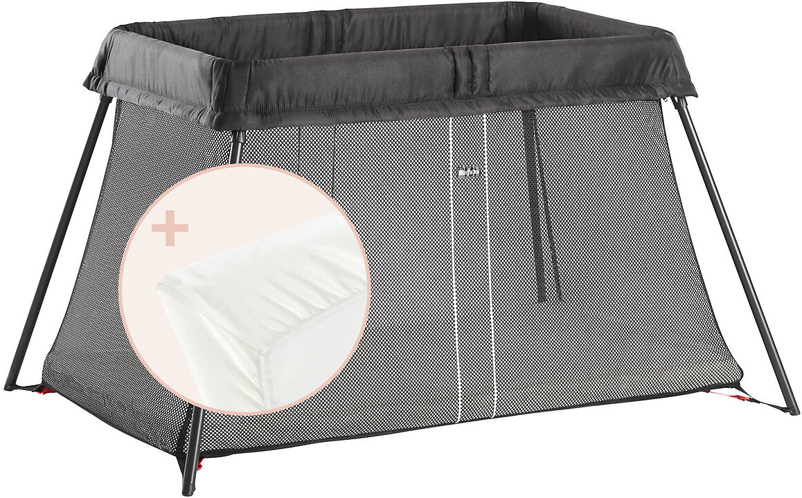 BABYBJORN Reisebett Light mit Fixleintuch SCHWARZ