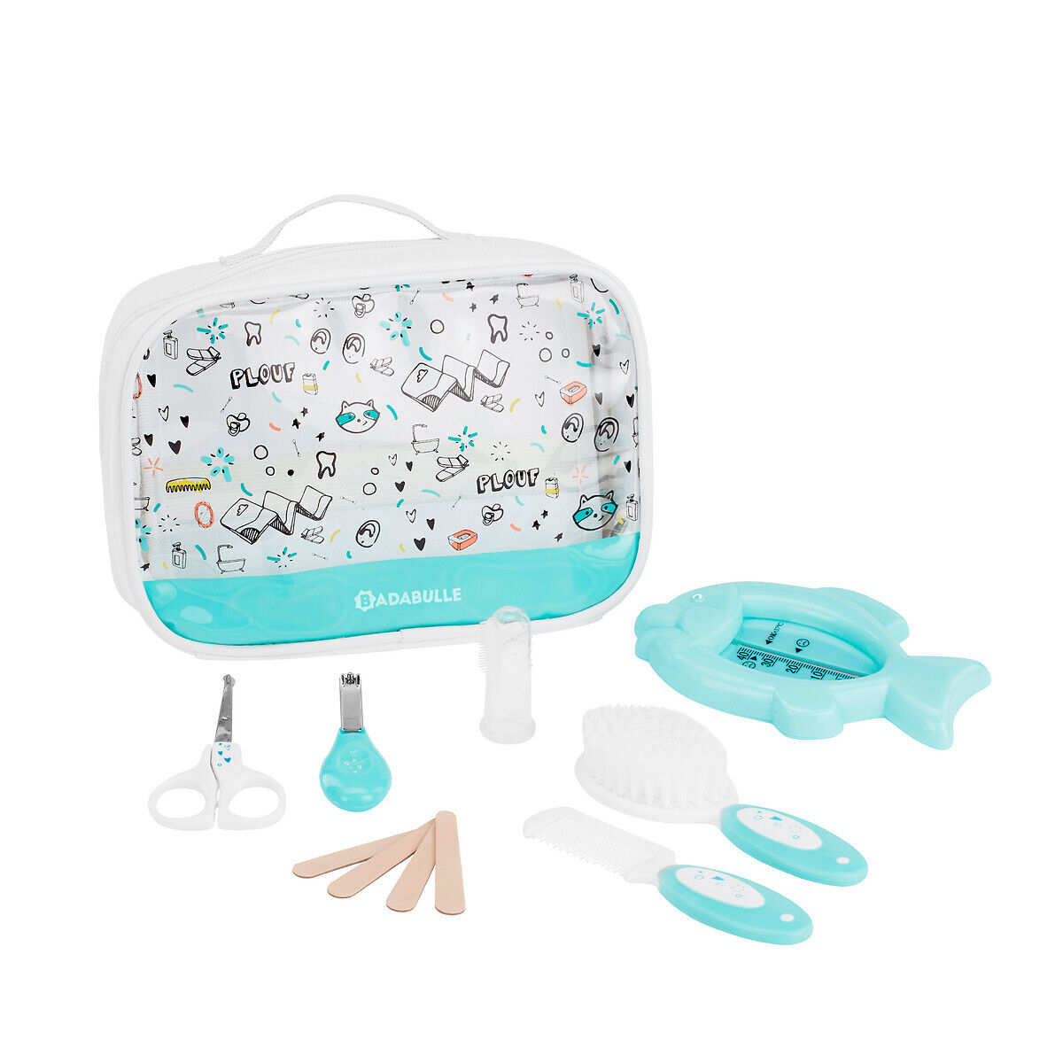 BADABULLE Baby-Pflegeset B032000 mit Kulturtasche WEISS