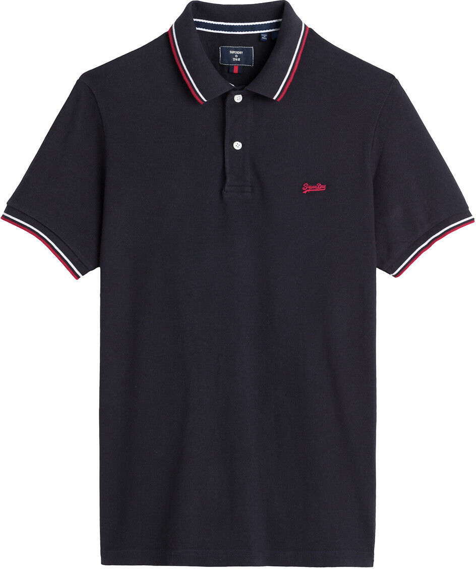 SUPERDRY Poloshirt Tipped aus Pikee, Regular-Fit GRAU