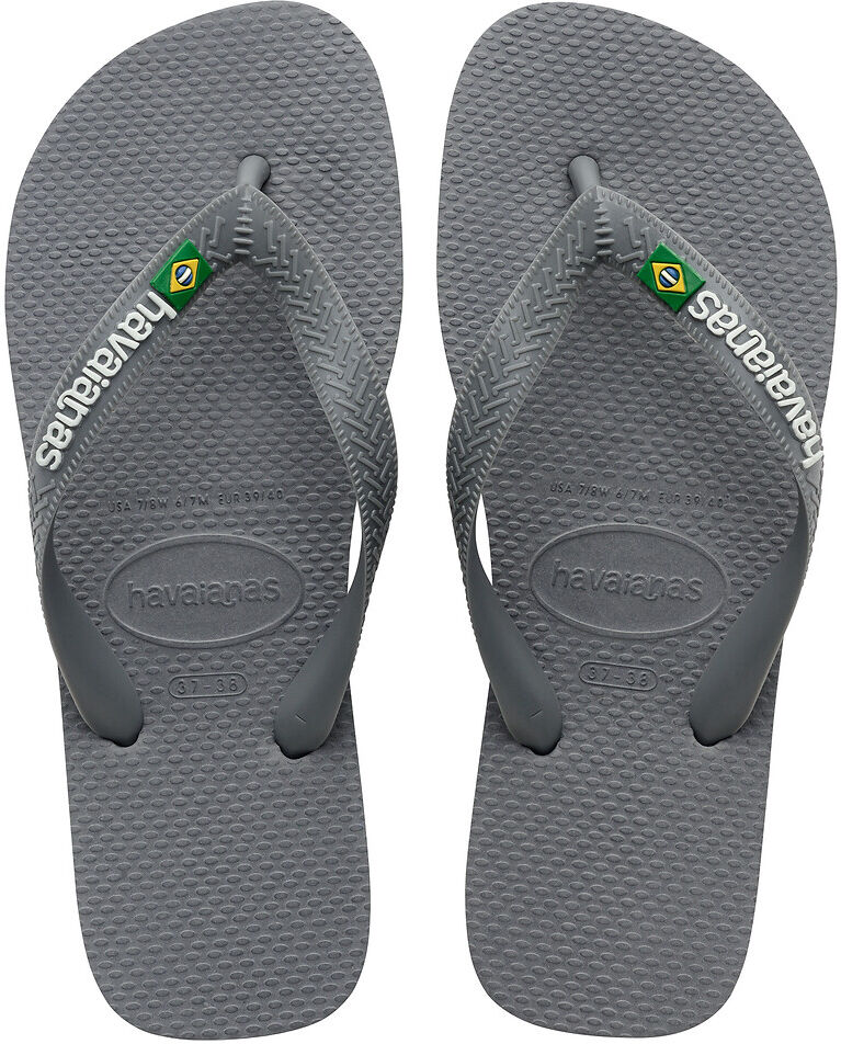 HAVAIANAS Zehenpantoletten Brasil Logo GRAU