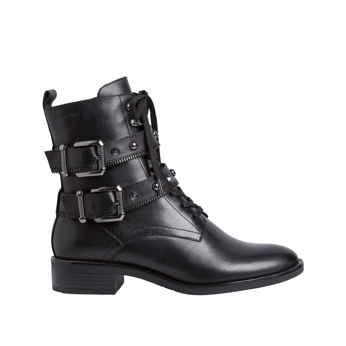 Tamaris Boots im Biker-Stil, Leder SCHWARZ