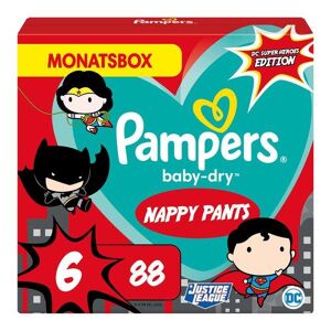 Pampers Baby-Dry Superhelden Pants Grösse 6, Monatsbox, 14kg-19kg, 88 Pcs. 88STK