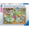 Ravensburger - Puzzle, Mit Dem Fahrrad Um Die Welt- 1000 Teile Multicolor