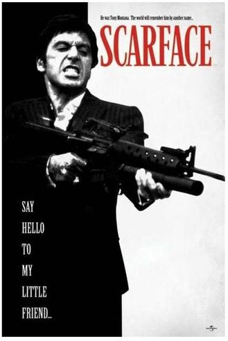 Geschenkidee Scarface "Say hello to my little friend" Poster