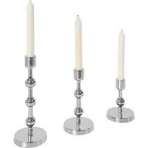 Leonique Kerzenständer »Elliose«, (Set, 3 St.) silberfarben