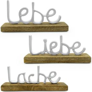 NOOR LIVING Deko-Schriftzug »Lebe, Liebe, Lache« weiss