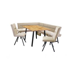 Home affaire Eckbankgruppe »Sava«, (Set, 4 tlg.) latte + latte Aulla 08 + schwarz