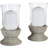 Home affaire Windlicht »Antik-Windlicht«, (Set, 2 St.) grau