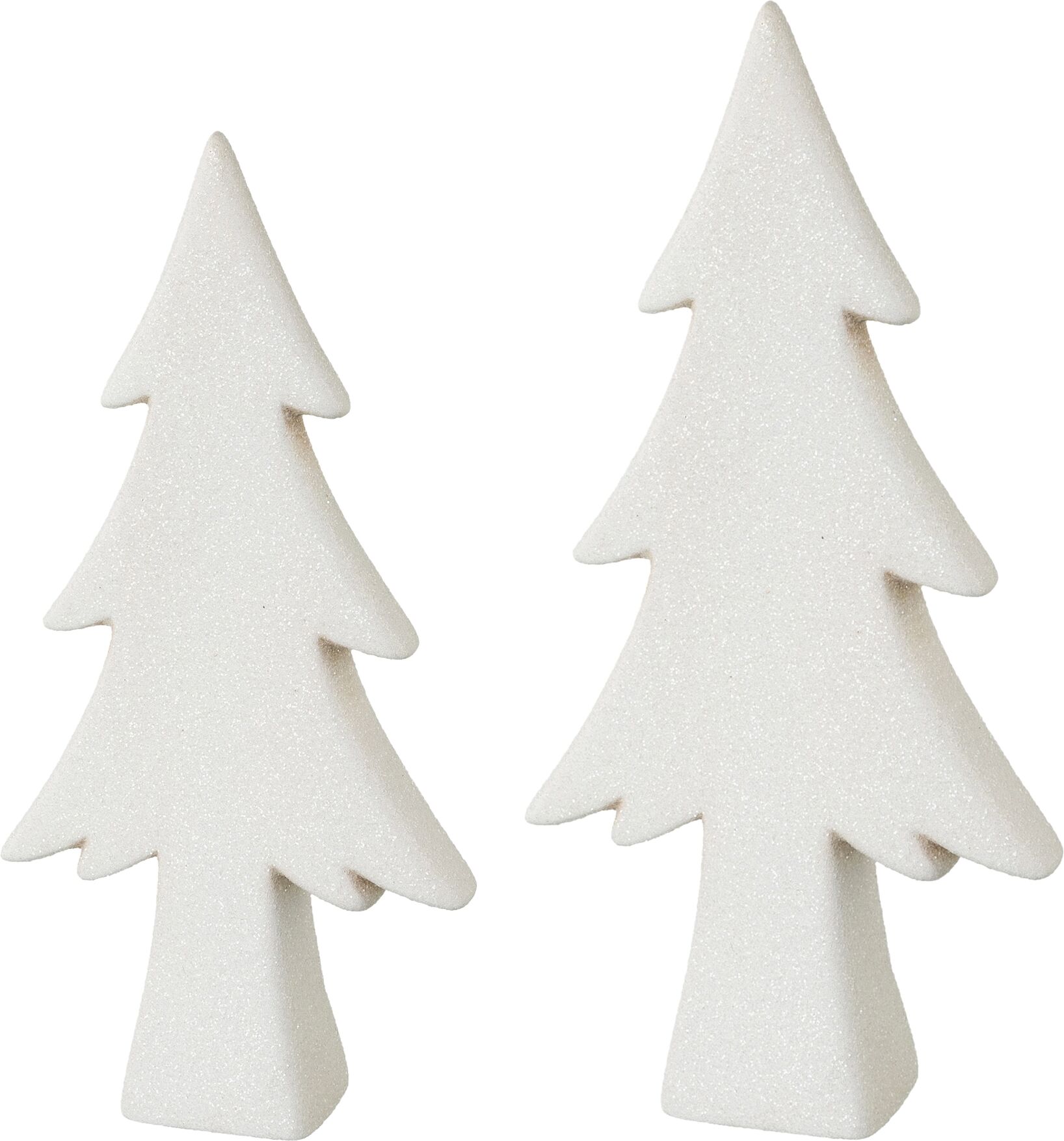 Creativ home Dekobaum, (Set, 2 St.), Tannenbaum aus Keramik, Höhe ca. 15 und... weiss