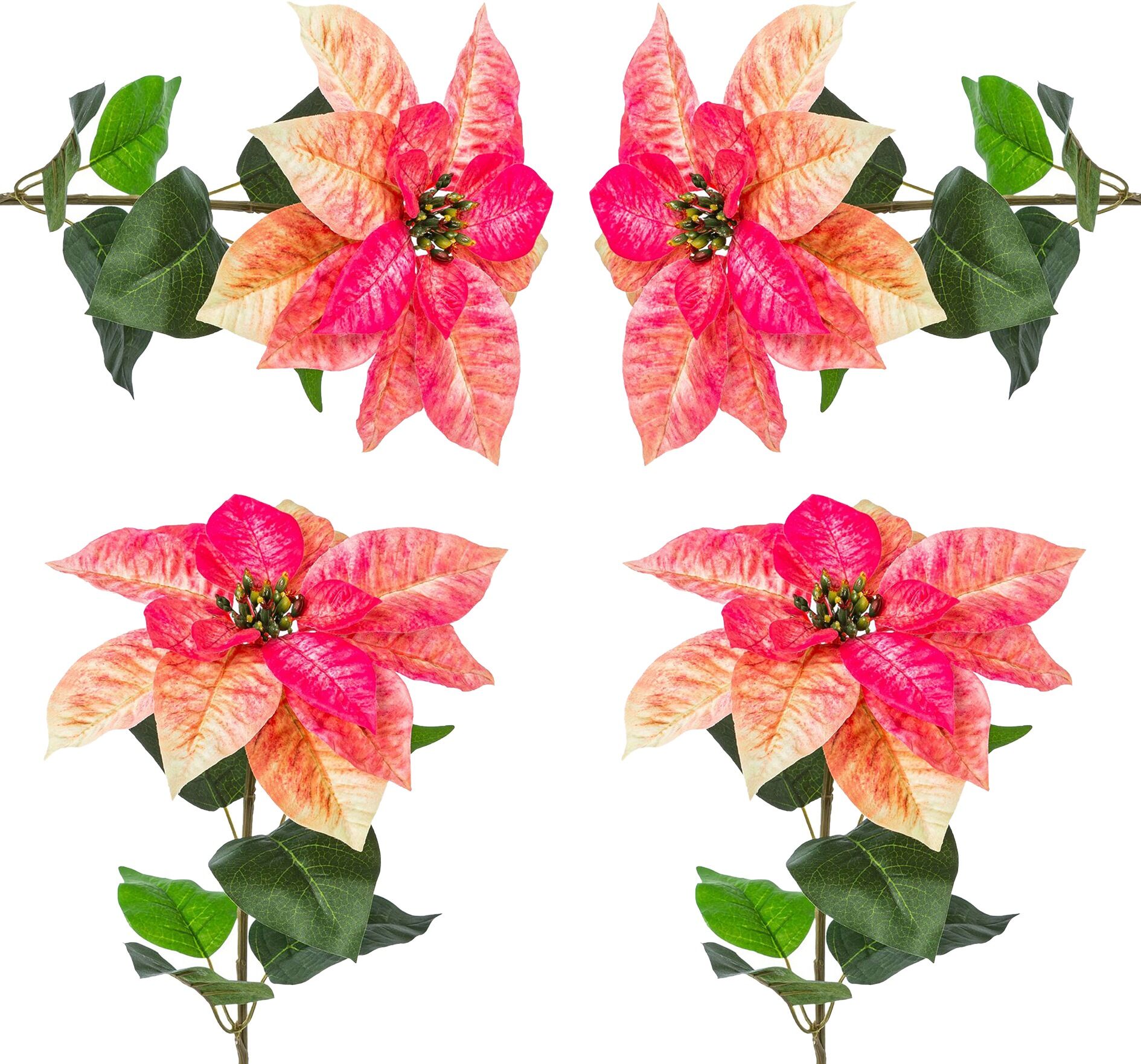 Creativ deco Kunstblume, (Set, 4 St.), 4er Set rosa