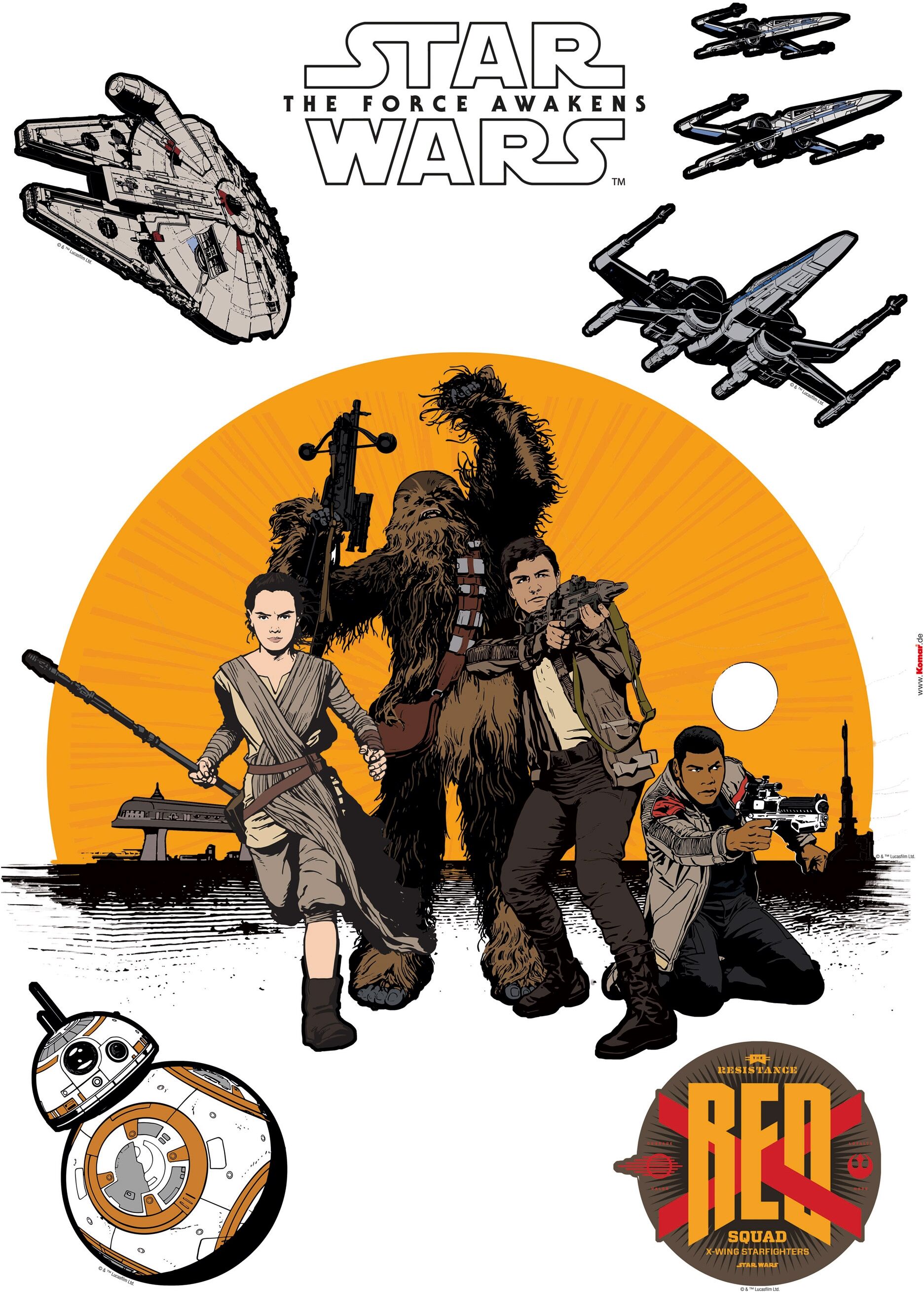 Komar Wandtattoo »Star Wars Resistance«, (Set, 8 St.), selbstklebend,... gelb