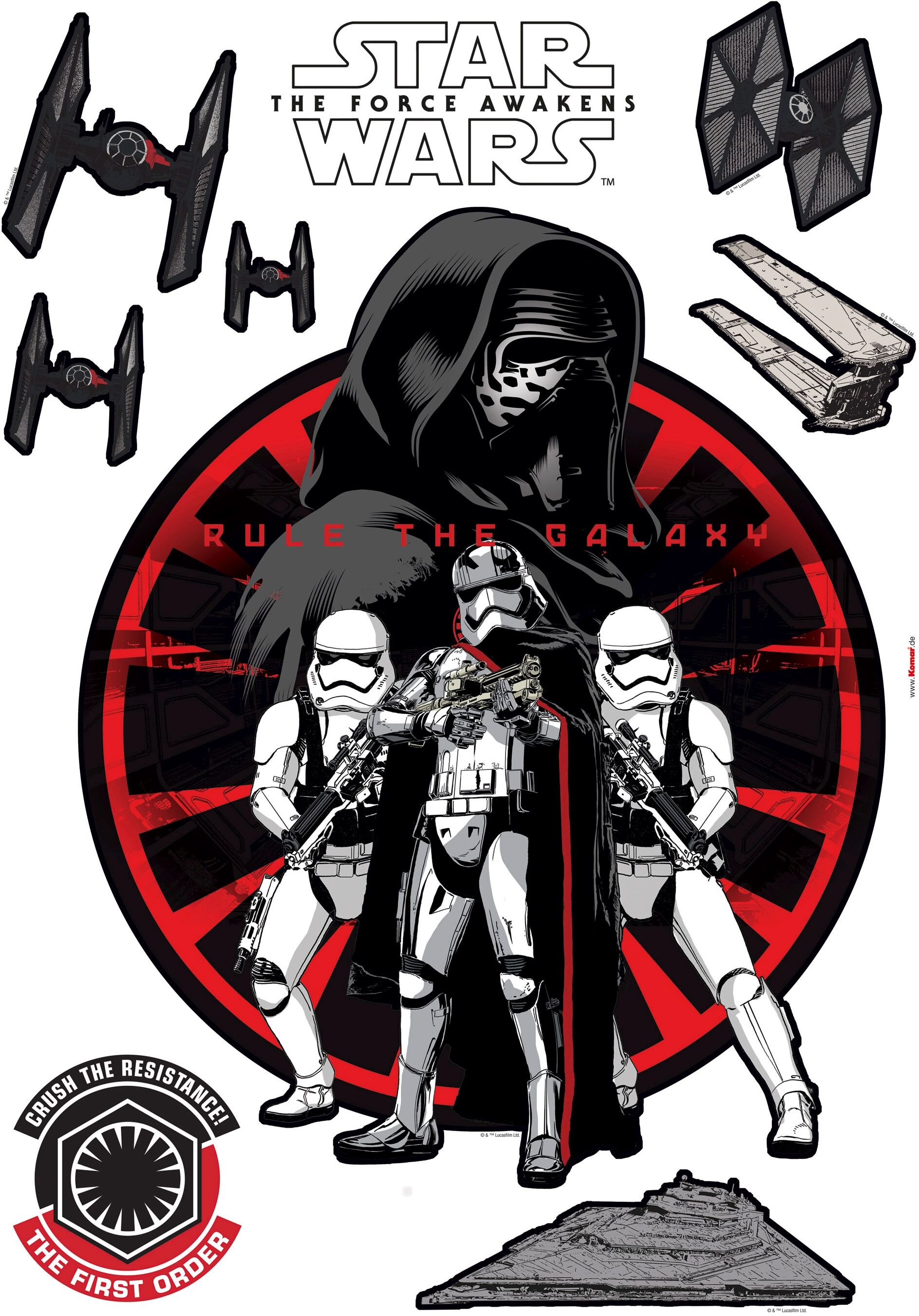 Komar Wandtattoo »Star Wars First Order«, (Set, 9 St.), selbstklebend,... rot