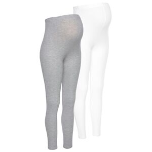 Neun Monate Umstandsleggings », 2er Pack Hose für Schwangerschaft und... grau-meliert-weiss  44/46