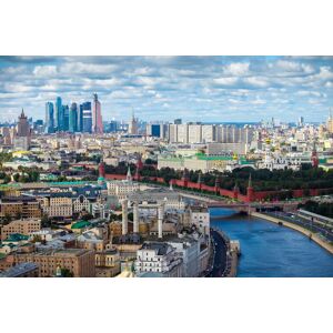 Papermoon Fototapete »MOSKAU-STADT FLUSS SKYLINE BRÜCKEN KREML ROTE PLATZ« bunt  B/L: 5,00 m x 2,80 m